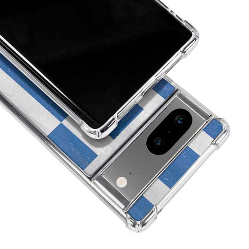 Greece Flag Distressed Google Pixel 8 Clear Case